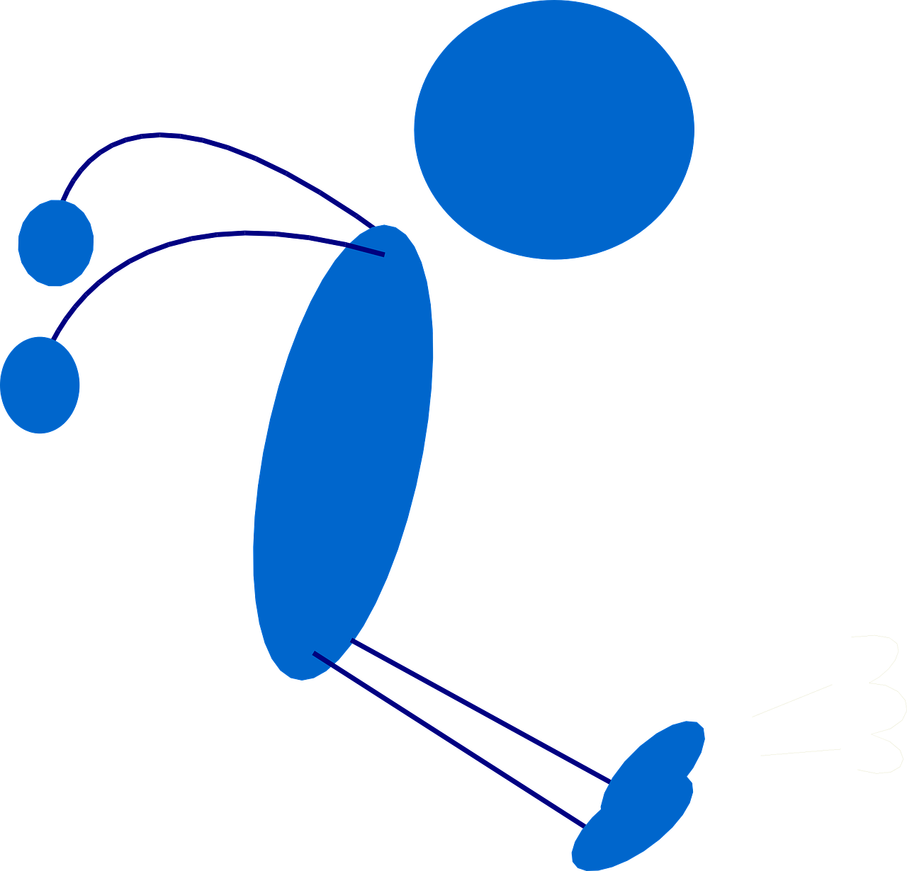 Stickman Stick Figure Landing - Stick Man Jumping Clipart (1280x1230), Png Download