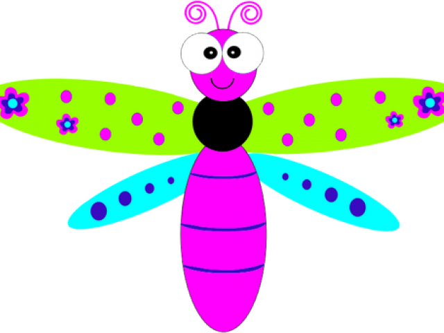 Dragonfly Clipart Scroll - Cartoon Dragonfly - Png Download (640x480), Png Download