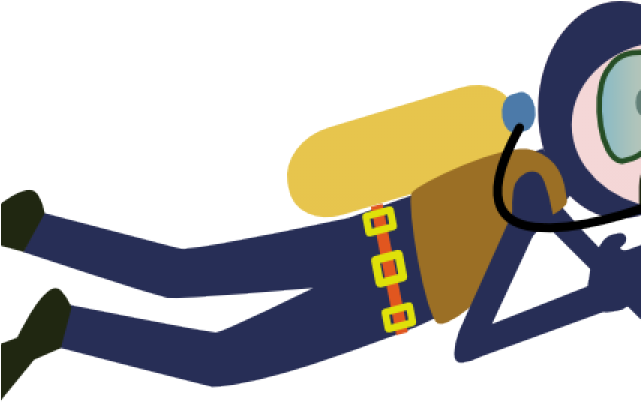 Scuba Diver Cartoon Drawing Clipart (640x480), Png Download