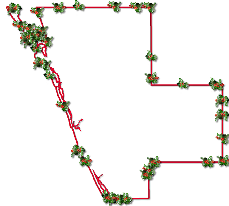 Inner Drop Shadow, And Randomly Placed Holly Leaves - Christmas Clipart (768x689), Png Download