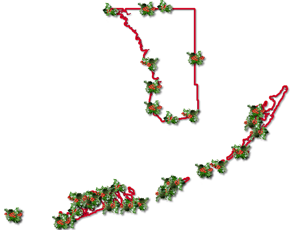 Inner Drop Shadow, And Randomly Placed Holly Leaves - Christmas Decoration Clipart (1024x797), Png Download
