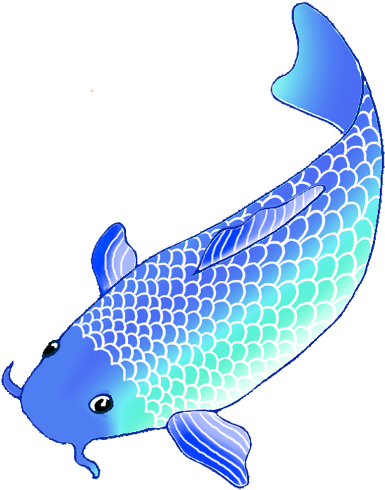 Blue Koi Fish Clip Art - Koi Fish Clipart Png Transparent Png (544x692), Png Download