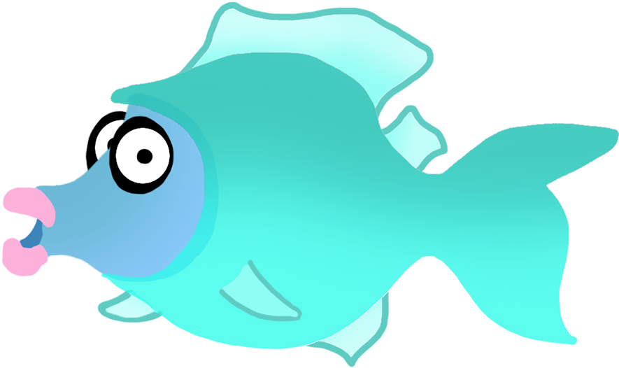 Green Cartoon Fish Drawing - Art Clipart (1063x643), Png Download