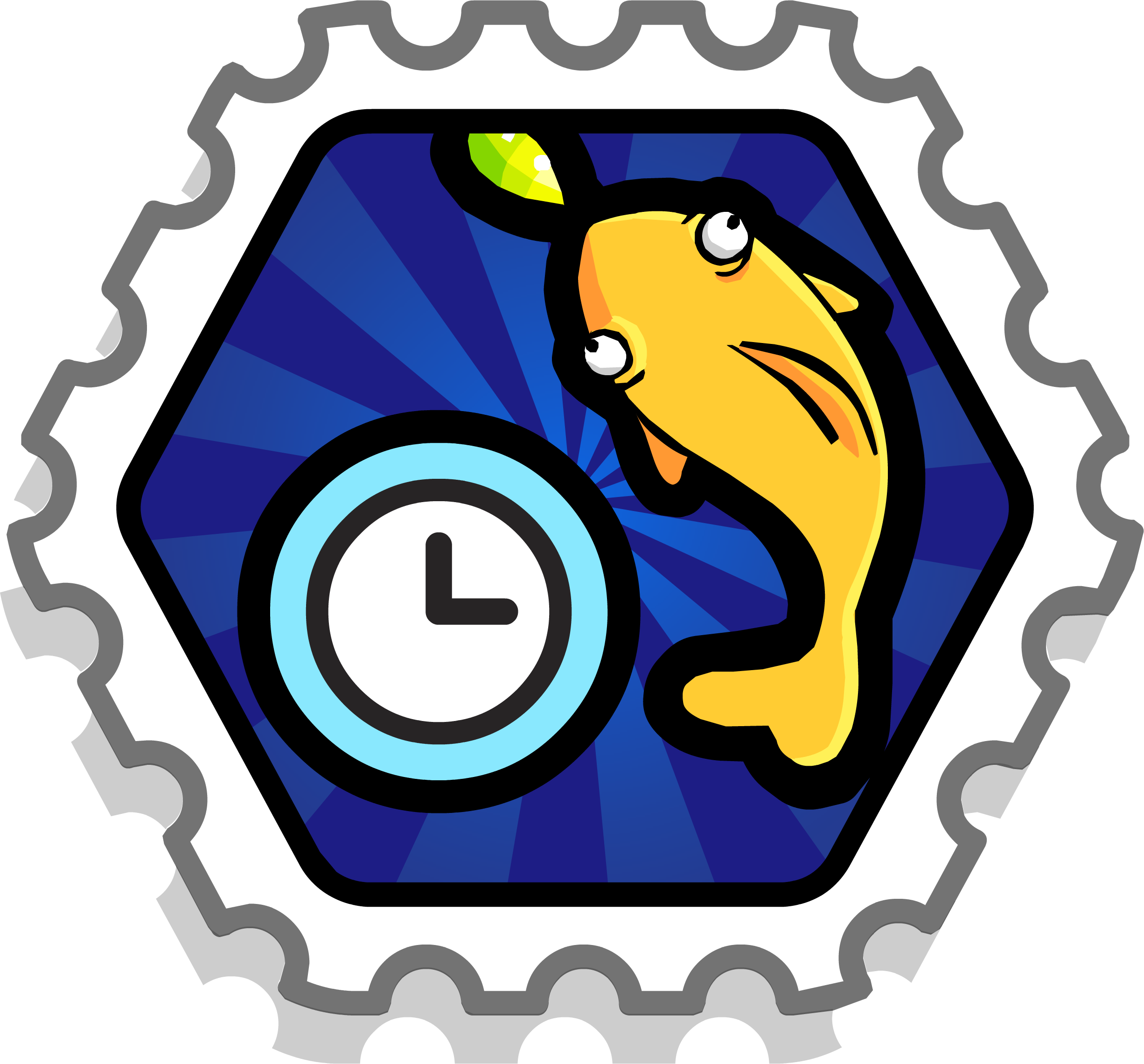 Fly Fisher Stamp - Club Penguin Ace Pilot Stamp Clipart (2452x2280), Png Download