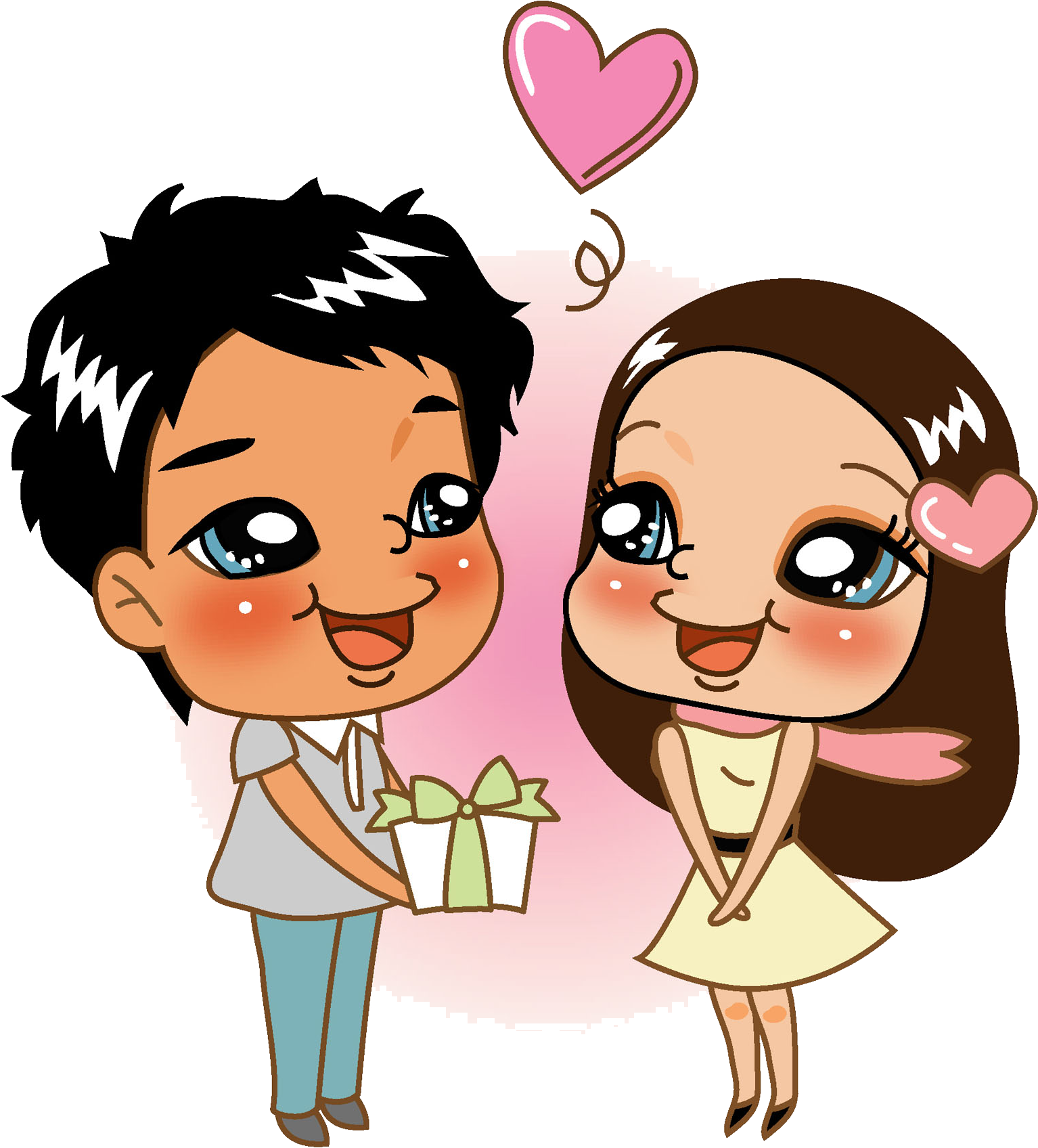 Banner Transparent Library Gift Woman Gifts For - Cartoon Clipart (1862x1876), Png Download