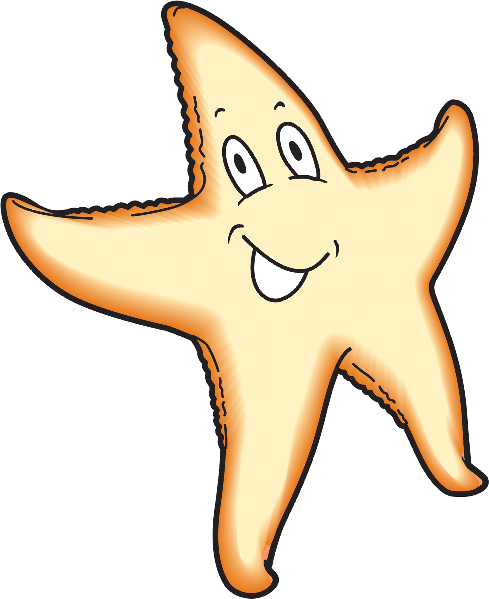 Starfish Clear - Cartoon Clipart (1760x2347), Png Download