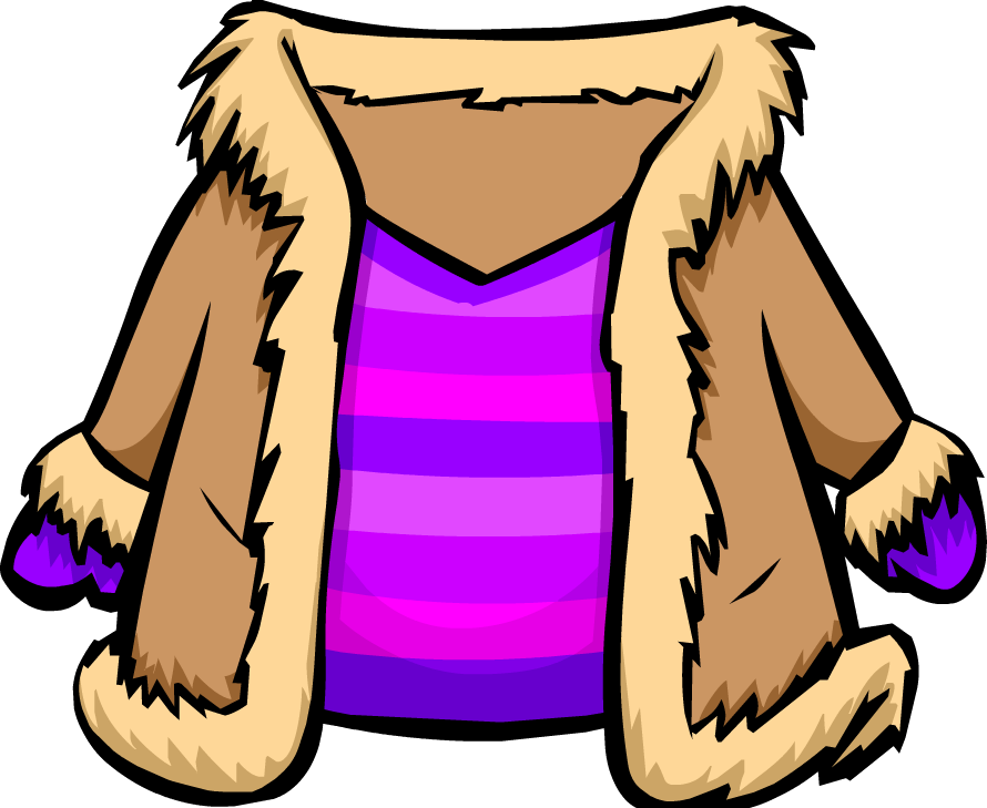 Jacket Clipart Fur Coat - Purple Jacket Club Penguin - Png Download (890x729), Png Download