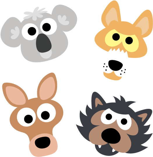 Printable Australian Animal Masks - Australia Animals Mask Clipart (595x595), Png Download