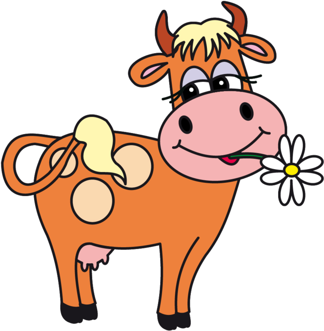 Cow Png - Vector Clipart (686x699), Png Download