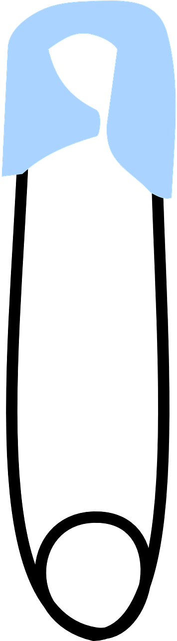 Safety Pin Metal Free Picture Black And White Stock - Safety Pin Clip Art - Png Download (640x1280), Png Download