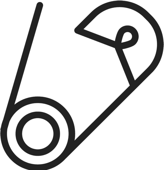 Safety Pin Icon Rubber Stamp - Safety Pin Clipart (600x600), Png Download