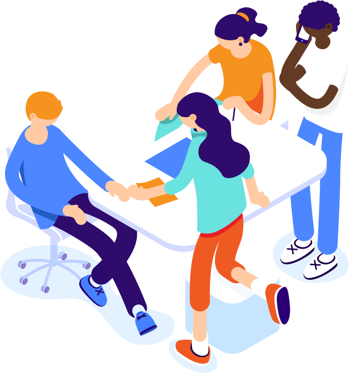 Learn More - Team Isometric Illustration Clipart (823x799), Png Download