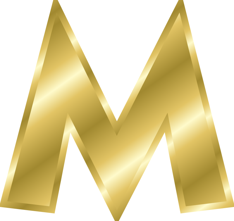 Big Letter M Gold Clipart (800x756), Png Download