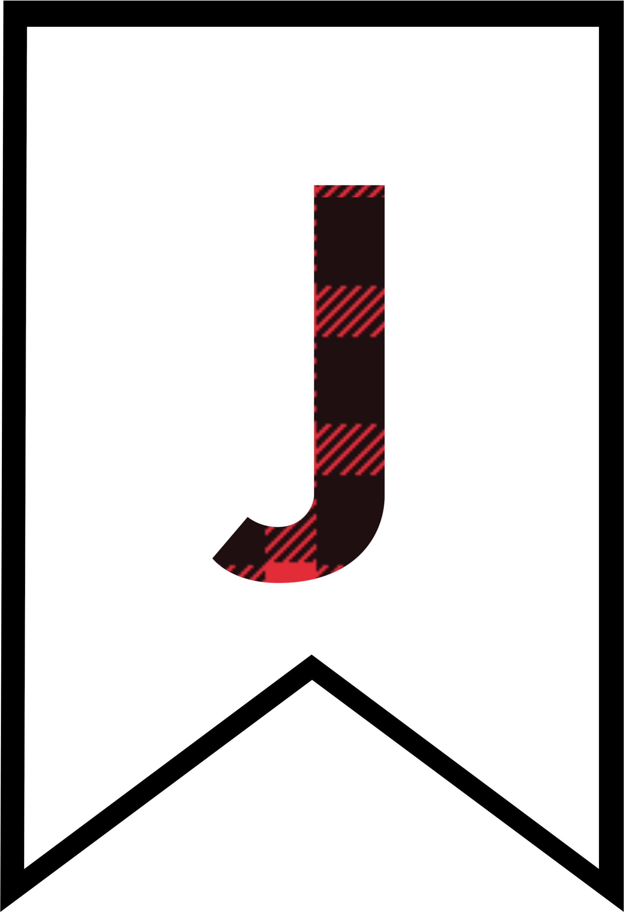 J Buffalo Plaid Banner Letter - Buffalo Plaid Letters Clipart (2083x2986), Png Download