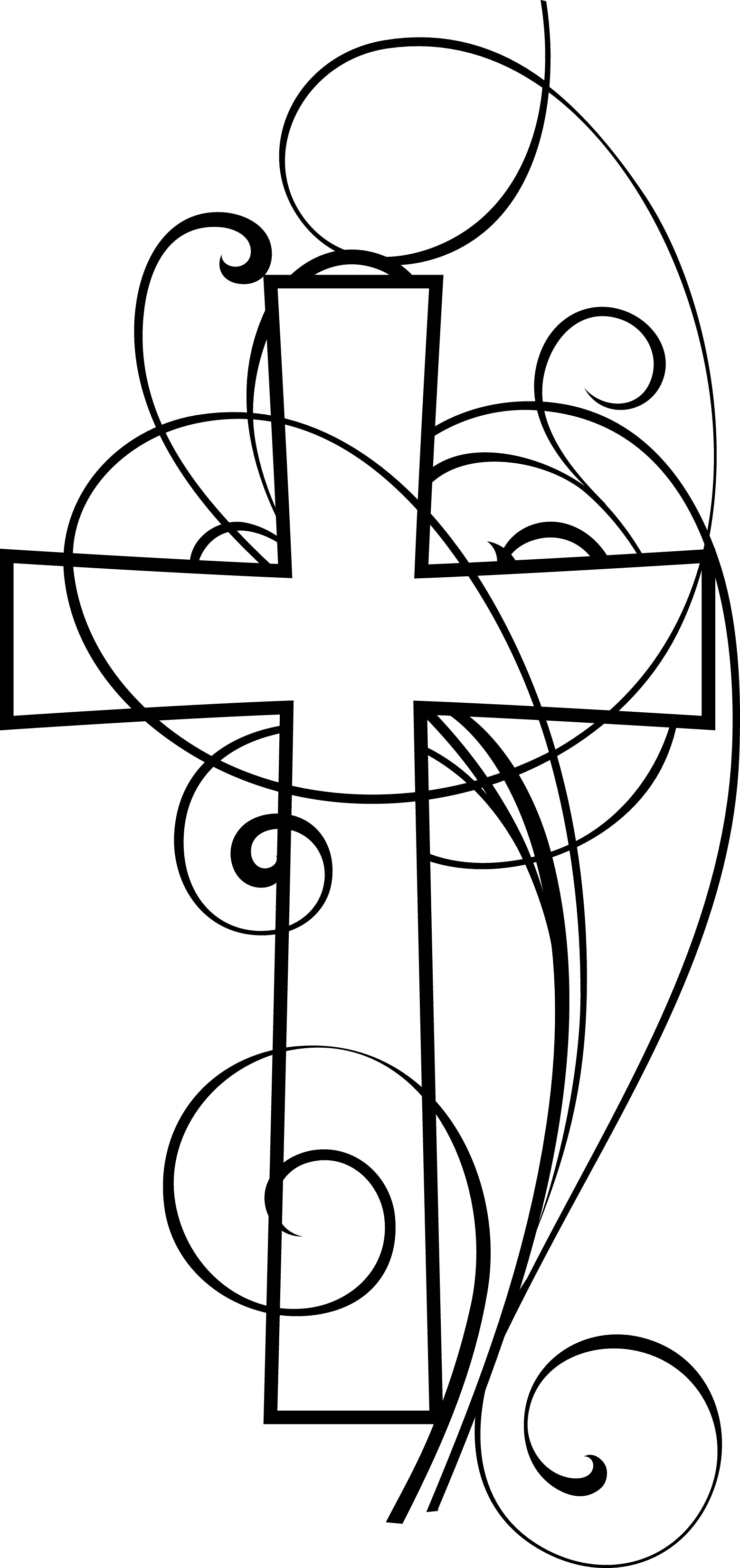 Graphic Freeuse Library Christian Clipart Black And - Png Download (1558x3300), Png Download