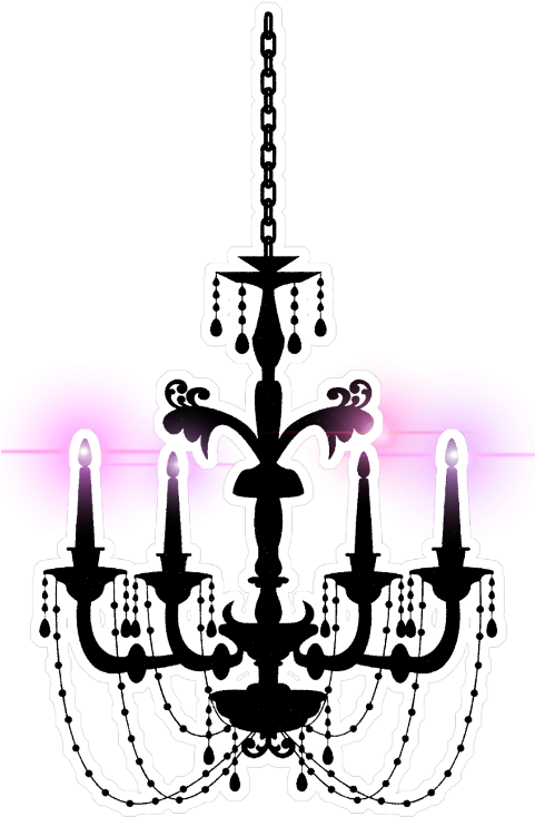 Alphabet Garden Designs Chic Chandelier Wall Decal, Clipart (480x767), Png Download