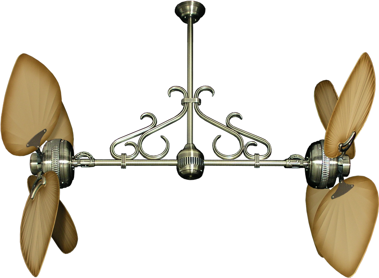 Dans Fan City Miami Twin Star Ii Double Ceiling Fan - Gulf-coast Twin Star Ii Double Ceiling Fan - Gulf Coast Clipart (1600x1040), Png Download