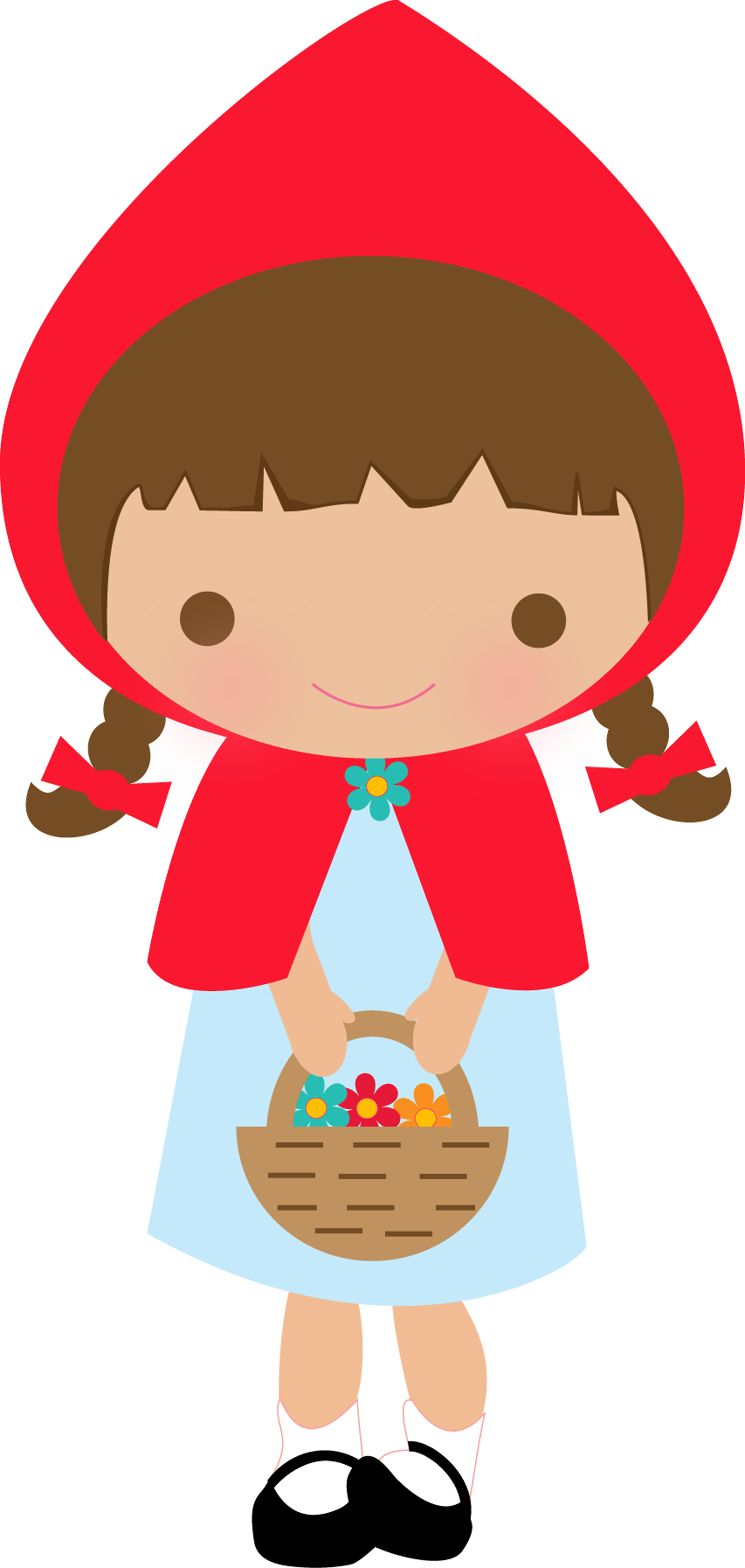 Caperucita Roja Clipart 2 By Andrew - Chapeuzinho Vermelho Cute - Png Download (853x1794), Png Download