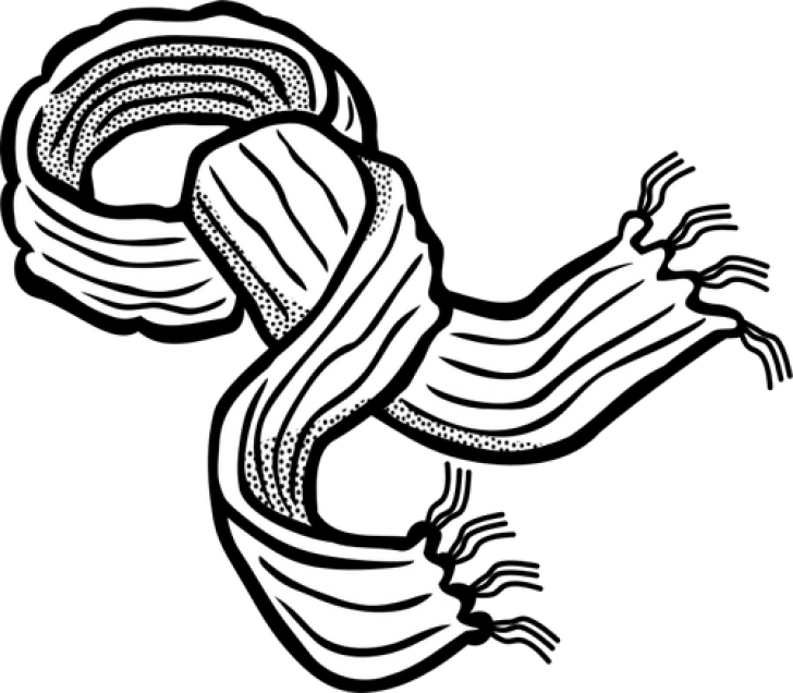 Scarf Clipart - Scarf Clipart Black And White - Png Download (728x636), Png Download