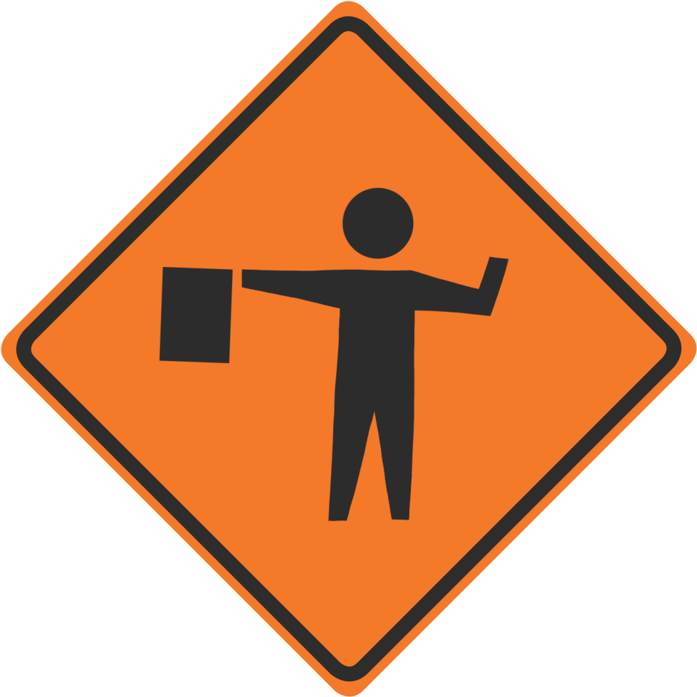 Flagger Banner Construction Flagger Sign Clipart Full Size Clipart 4850389 Pinclipart