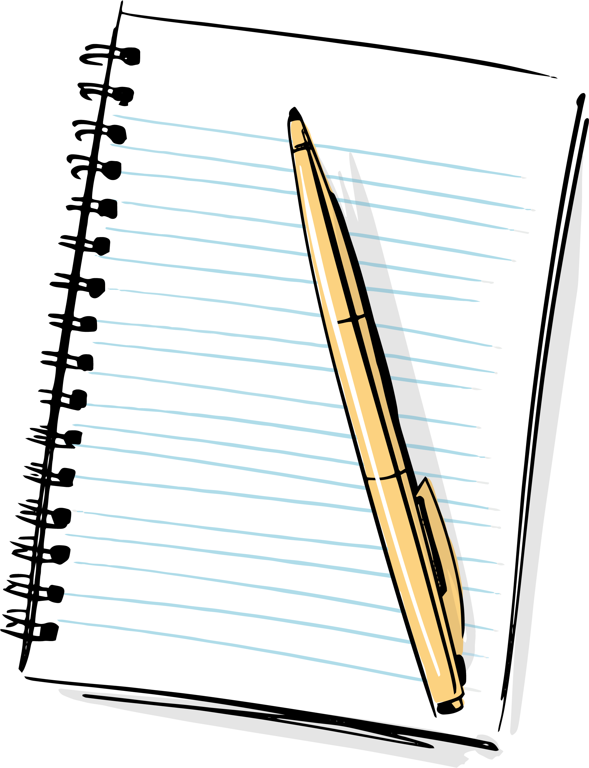 Download Hd Cartoon Pencil And Paper Pencil And Paper Png Notebook