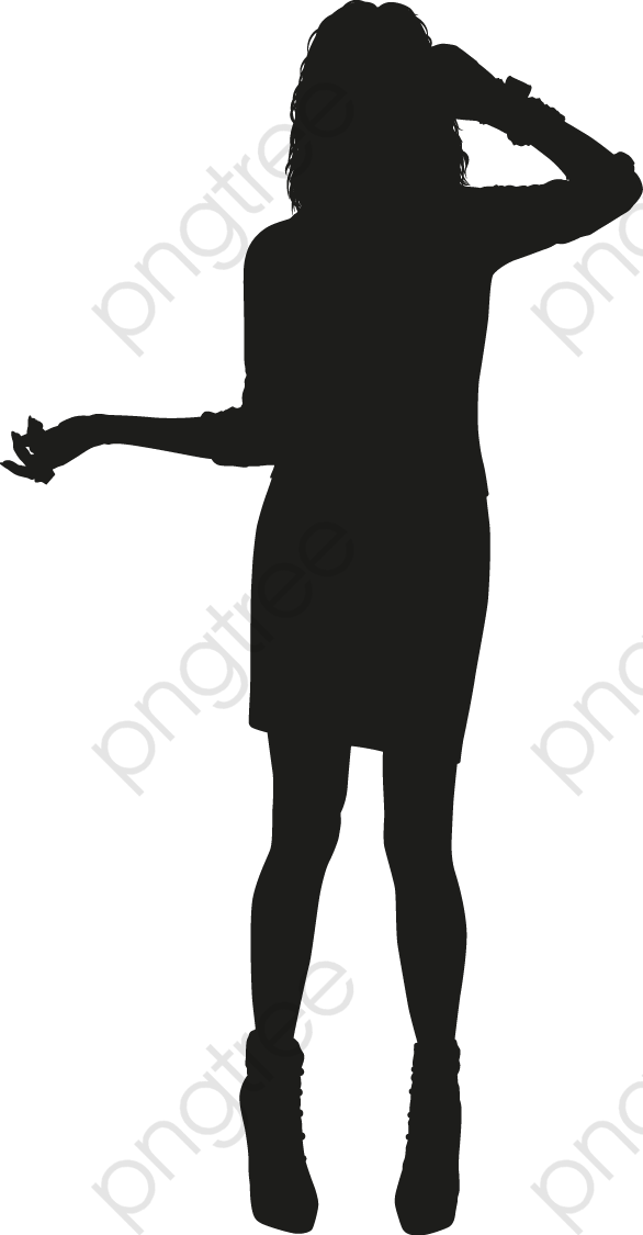 Girl Silhouette Clipart - 女子 剪影 - Png Download (586x1125), Png Download