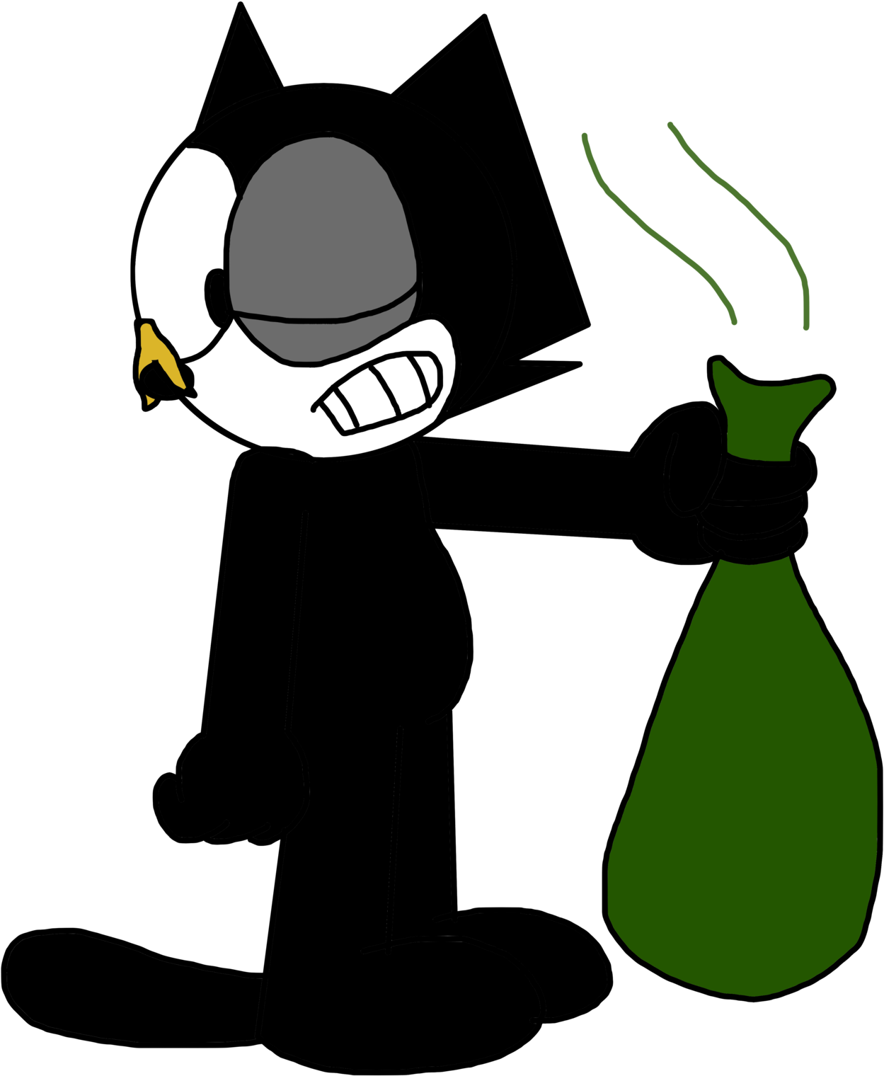 Felix With A Garbage Bag By Marcospower1996 - Cartoon Clipart (1249x1520), Png Download