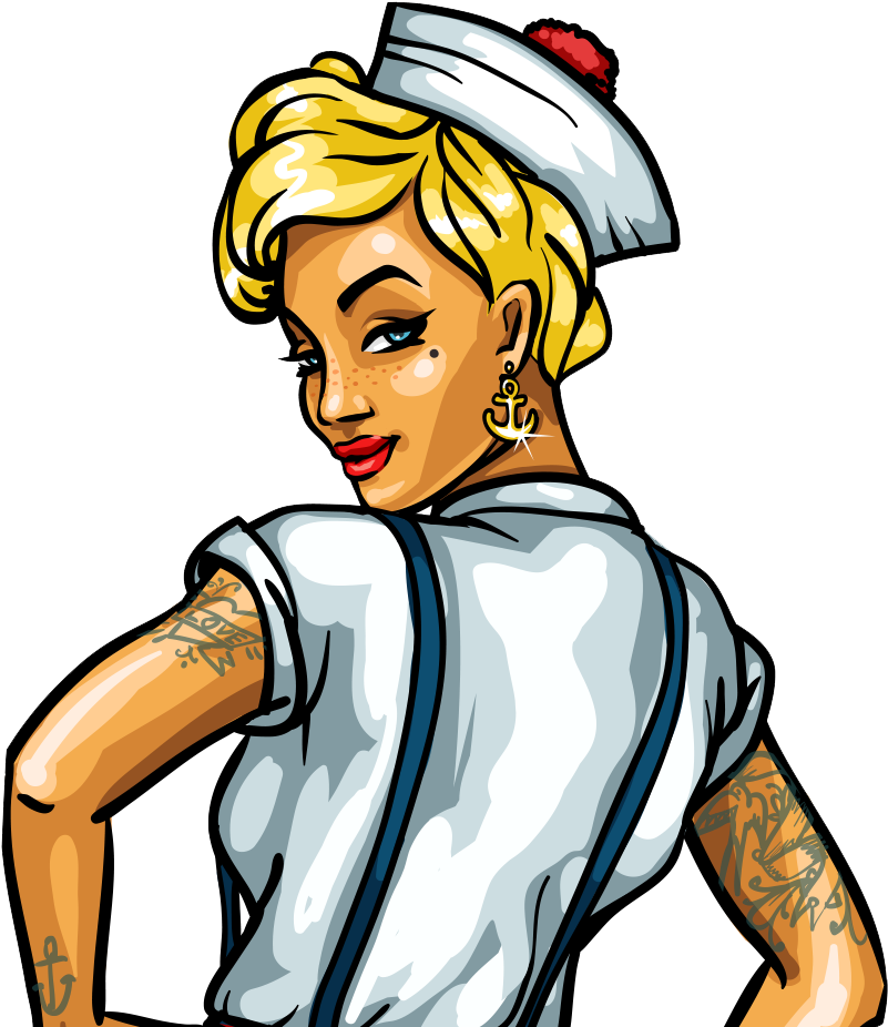 Download Tattoo Girl Png Sexy Pin Up Sailor Girl Clipart (4853911