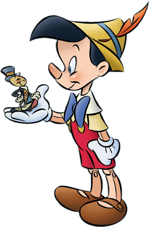 Pinocchio And Jiminy Cricket Fanart Clipart (480x730), Png Download