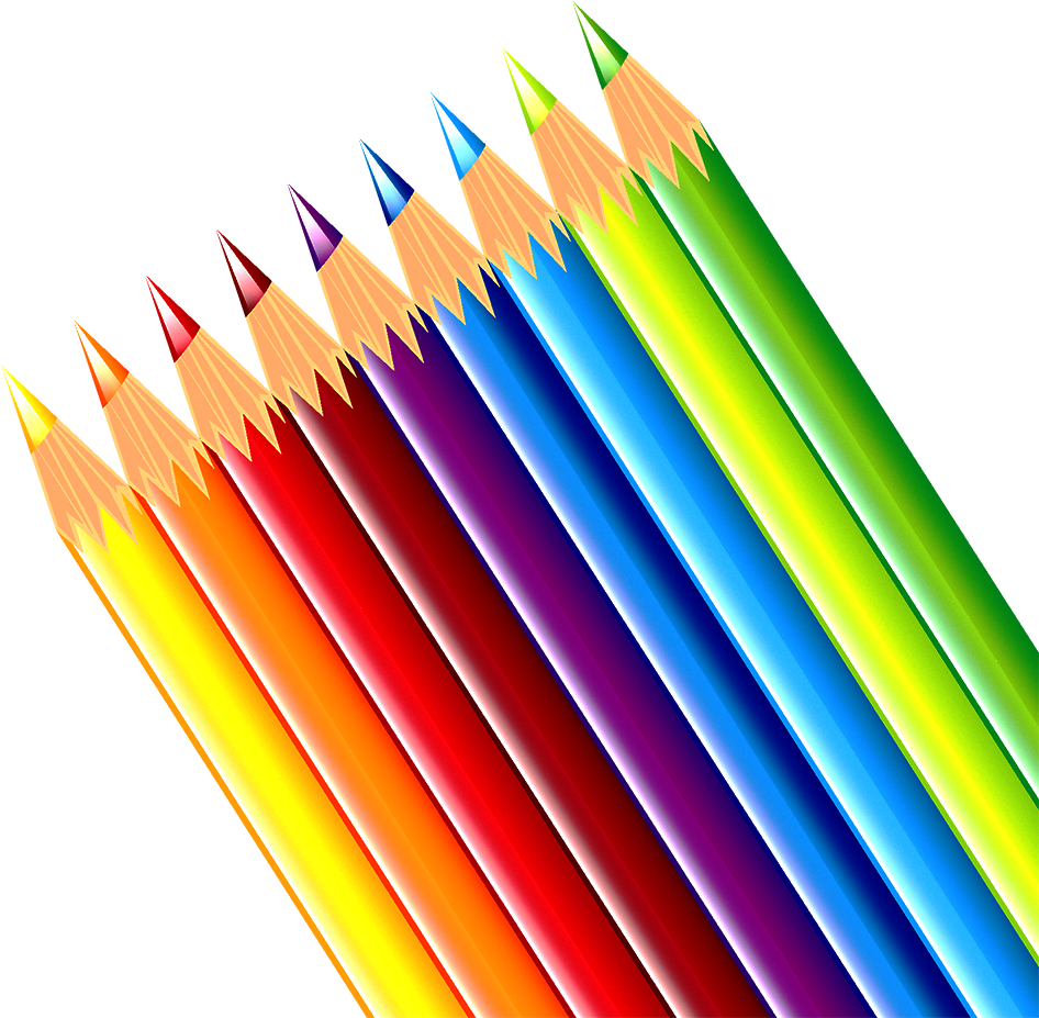 Banner Royalty Free Paper Pencil Clip Art Colorful - Colorful Pencil - Png Download (946x927), Png Download