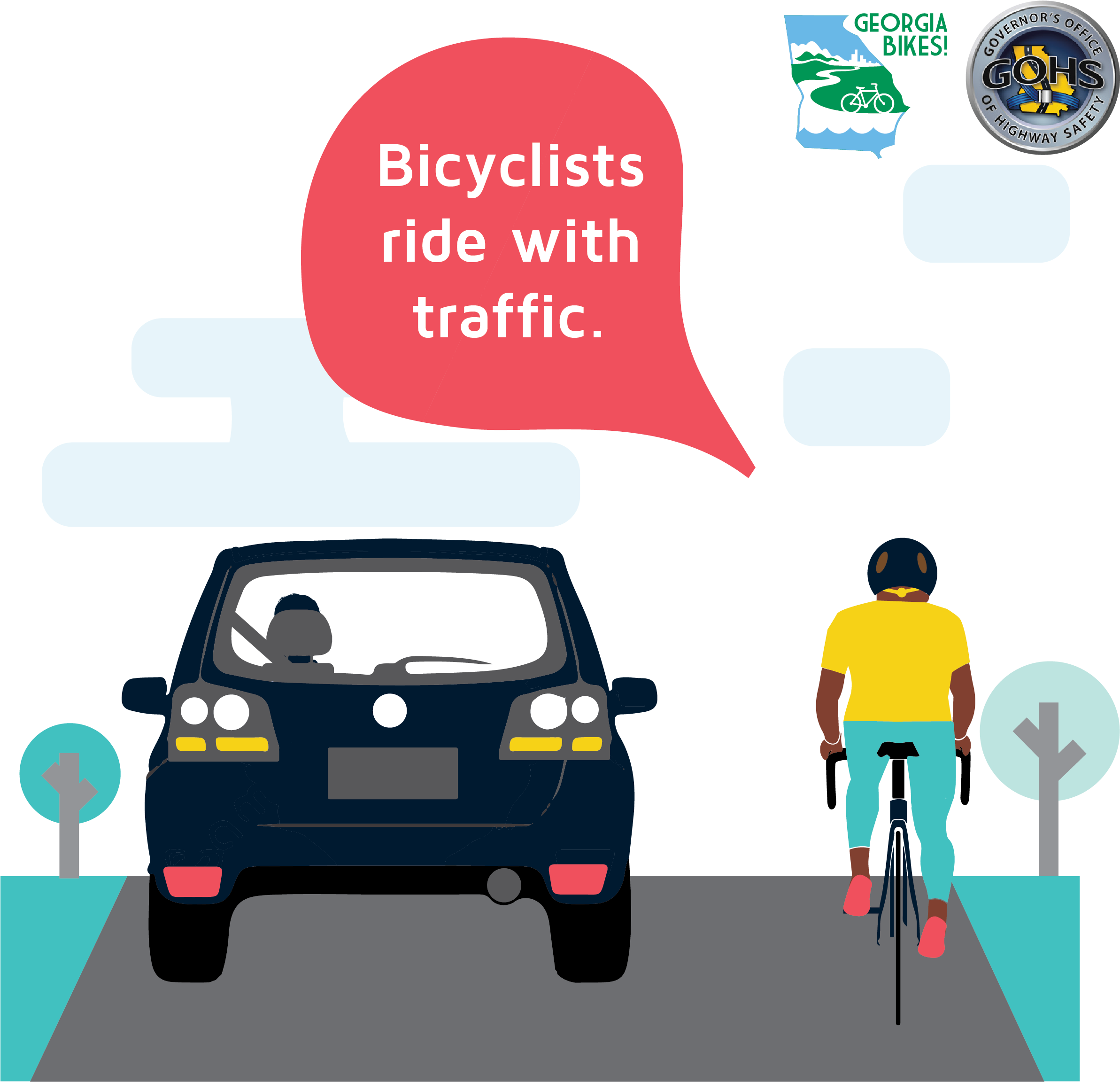 As Things Go, Cycling Is Social, “bicyclists May Lawfully - Hatchback Clipart (2385x2303), Png Download