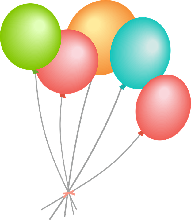 Balloons Blue Balloons Streamers Balloon Dog - Balloon Clipart (623x720), Png Download