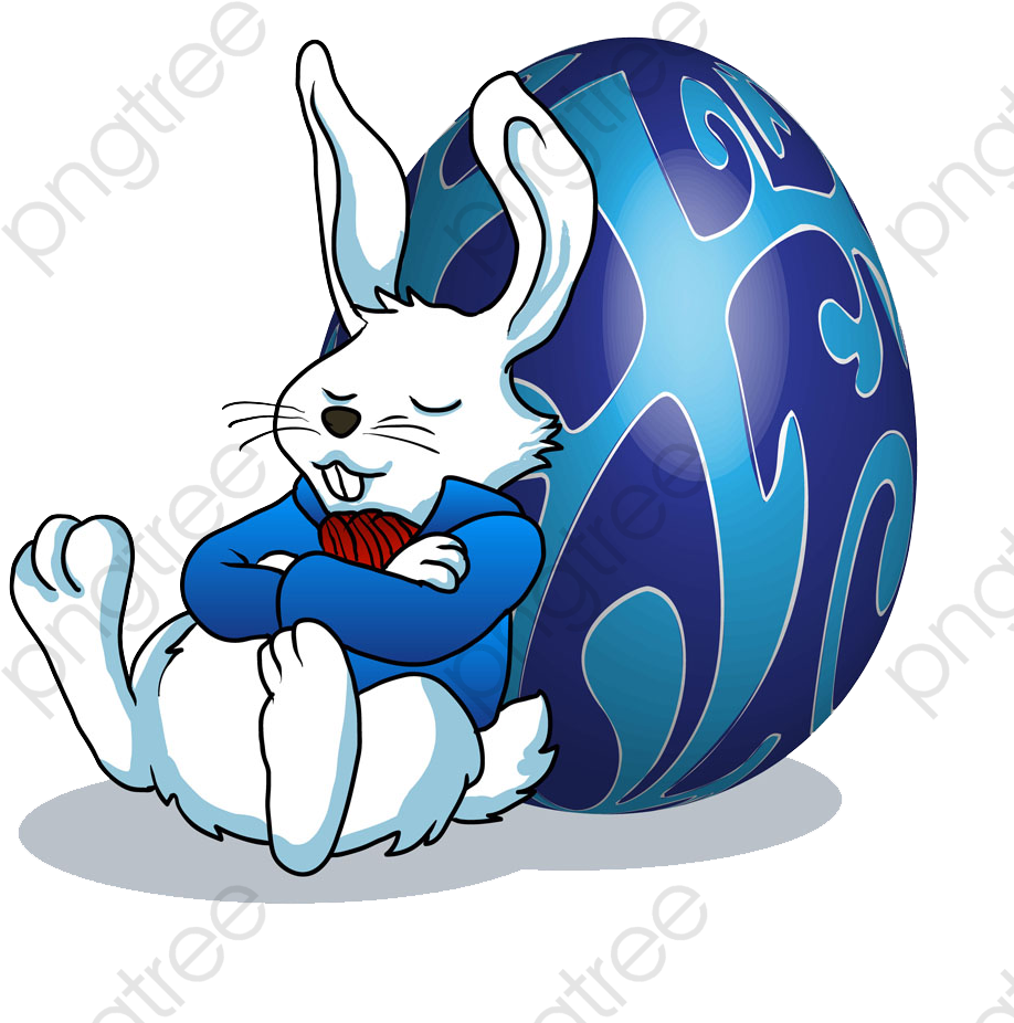 Bunny Clipart Png Transparent - Easter Bunny Sleeping (1000x1000), Png Download
