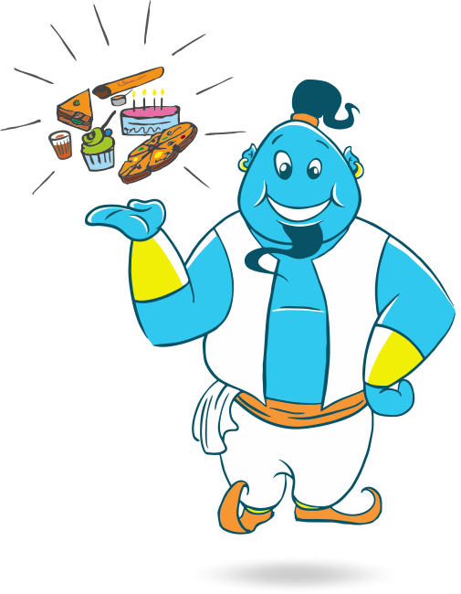 In Keeping With The Name, We Created A Mascot, A Genie Clipart (505x650), Png Download