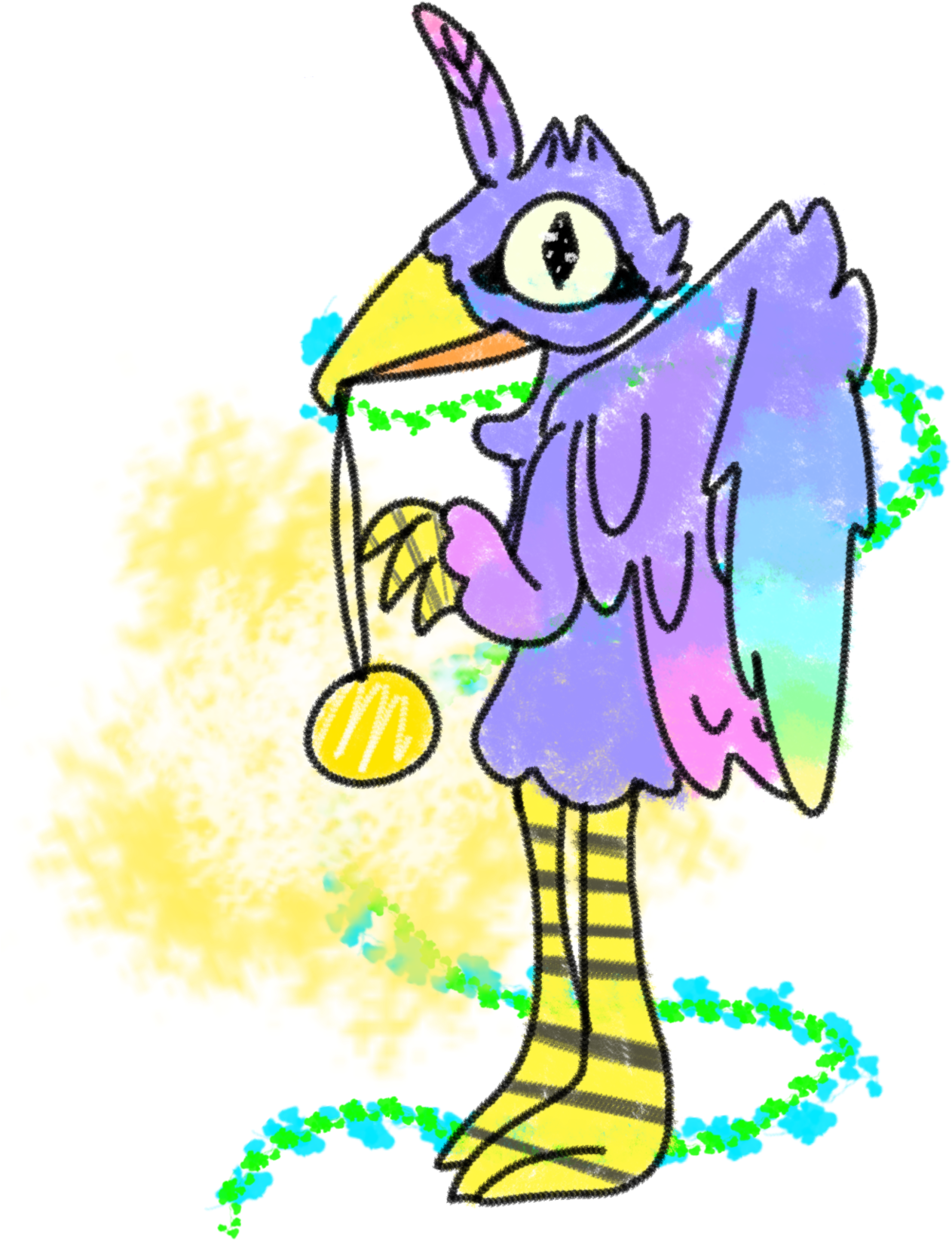 Birb Babbbbeeyyyy He Collecting Them Shineyss This - Cartoon Clipart (1280x1803), Png Download