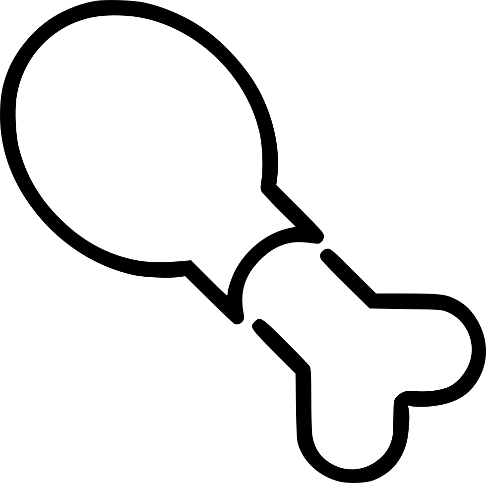 Chicken Leg Turkey Comments - Line Art Clipart (980x974), Png Download