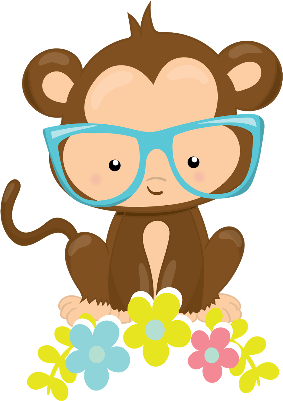 Monkeys, Kawaii, Animaux, Rompers, Kawaii Cute, Monkey - Cartoon Clipart (919x1303), Png Download