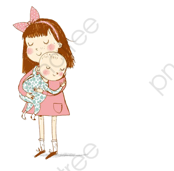 Apron Clipart Baby - Sister And Baby Brother Cartoon - Png Download (564x564), Png Download