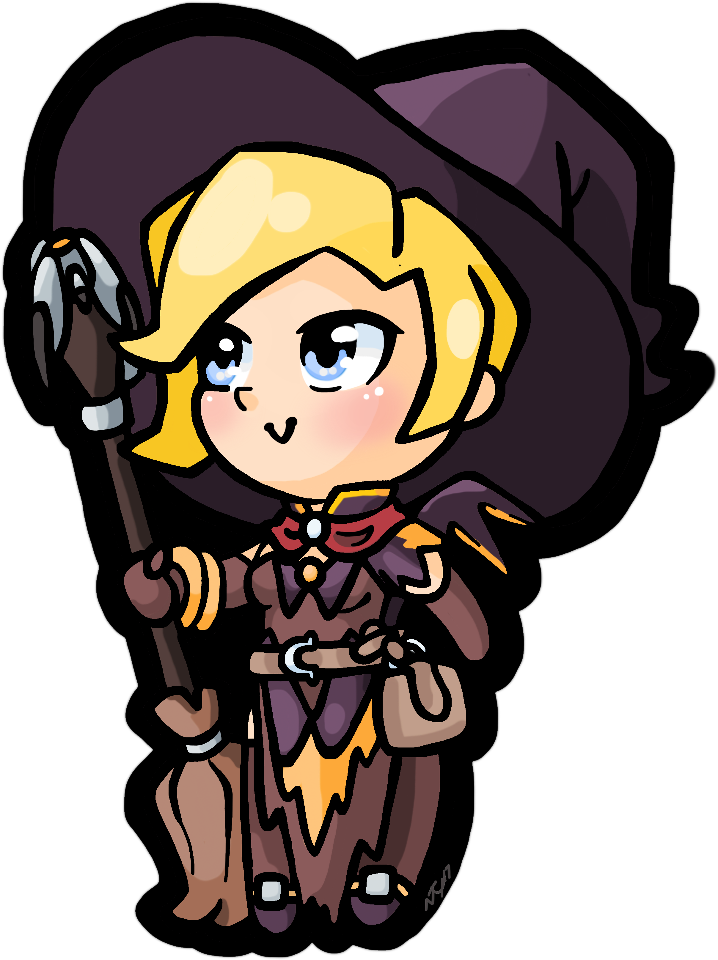 Mercy Witch Png Clip Art Transparent - Cartoon (2415x3230), Png Download