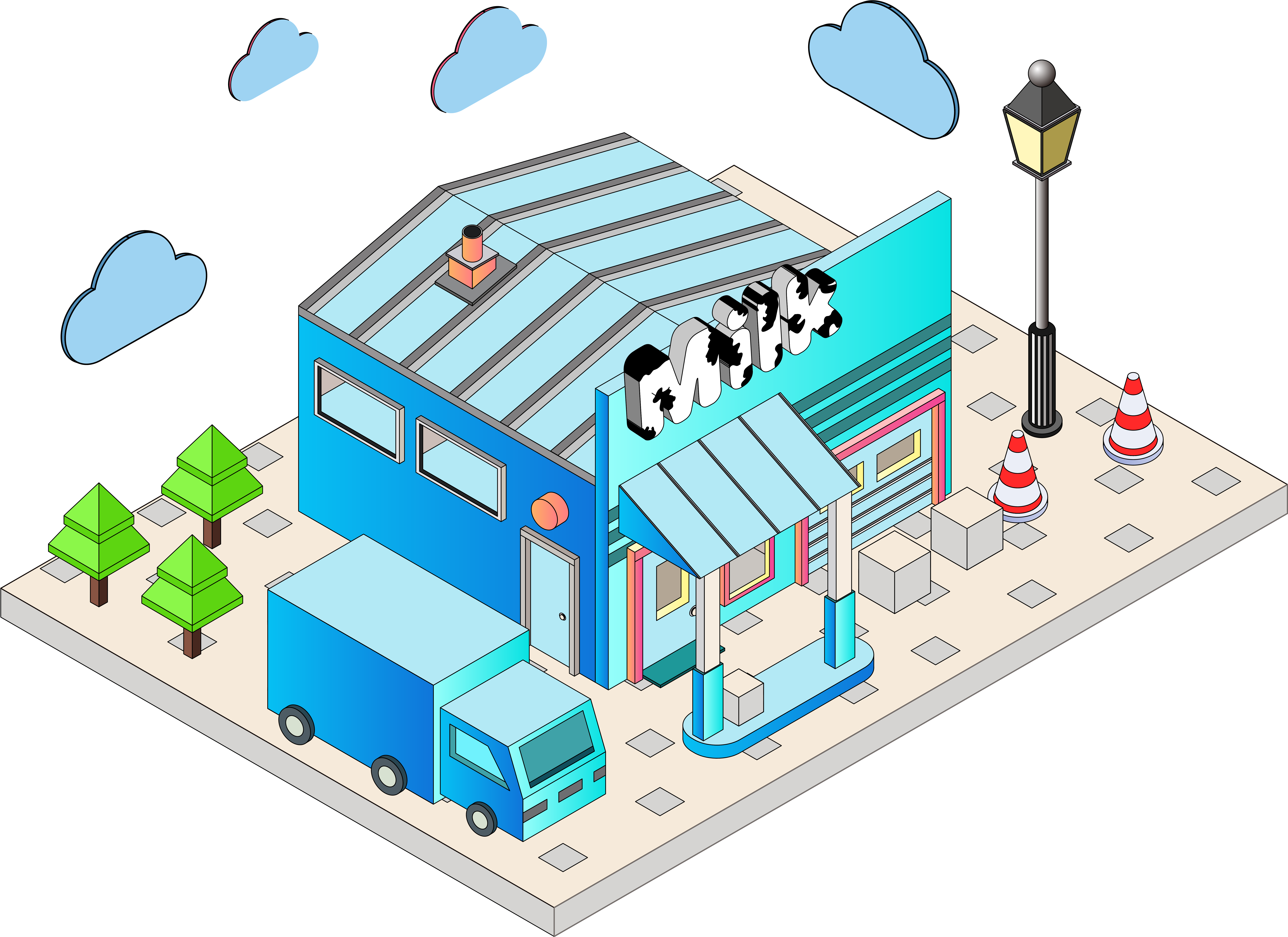 Commercial Vector 2 5d Style Png And Image Clipart (8333x8333), Png Download