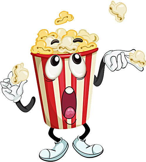 Popcorn Cartoon Illustration Cinema Free Transparent - Cinema Cartoon Popcorn Clipart (570x600), Png Download