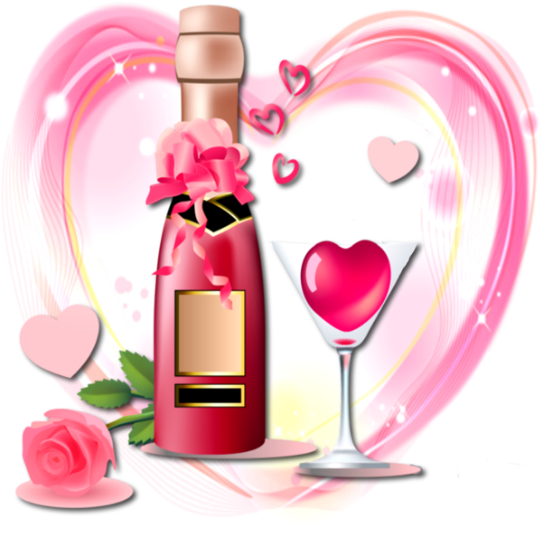 Bouteilles,tubes Love Heart, Perfume Bottles, Valentino, - March 8 Women's Day Animated Clipart (600x600), Png Download