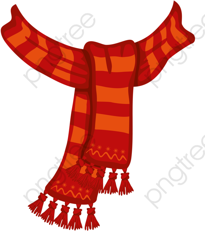 Red Scarf, Scarf, Red, Hand Painted Png Transparent - Scarf Clipart Png (685x800), Png Download