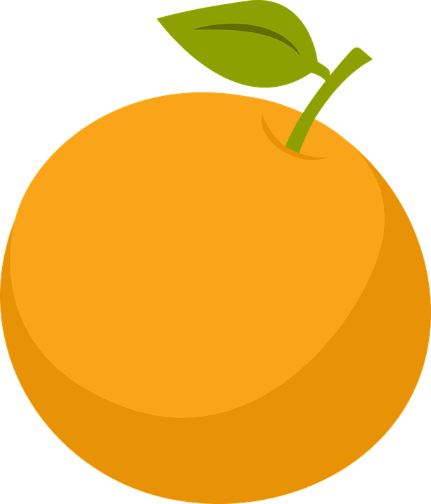 Orange Orange Half Fruit Food Healthy Yellow Clipart (617x720), Png Download