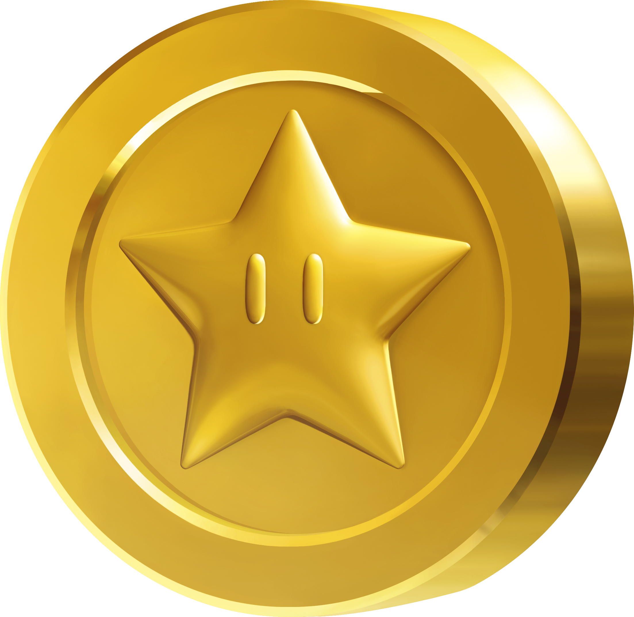 Coin Png - Super Mario Star Coin Clipart (2206x2146), Png Download