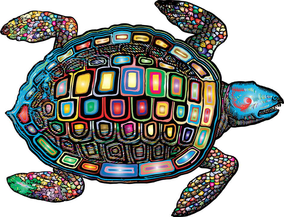 Sea Turtle Animal Vintage Line Art Turtle Marine - Sea Turtle Clipart (941x720), Png Download