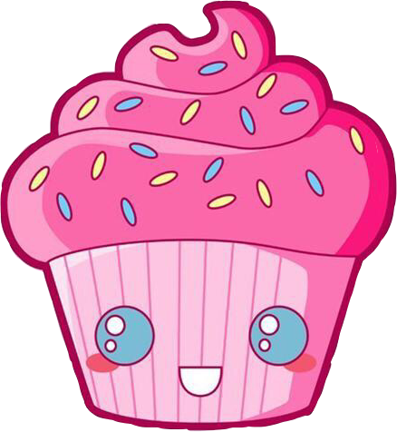#kawaii #cute #cupcake #pink#freetoedit - Kawaii Cupcake Clipart (438x476), Png Download