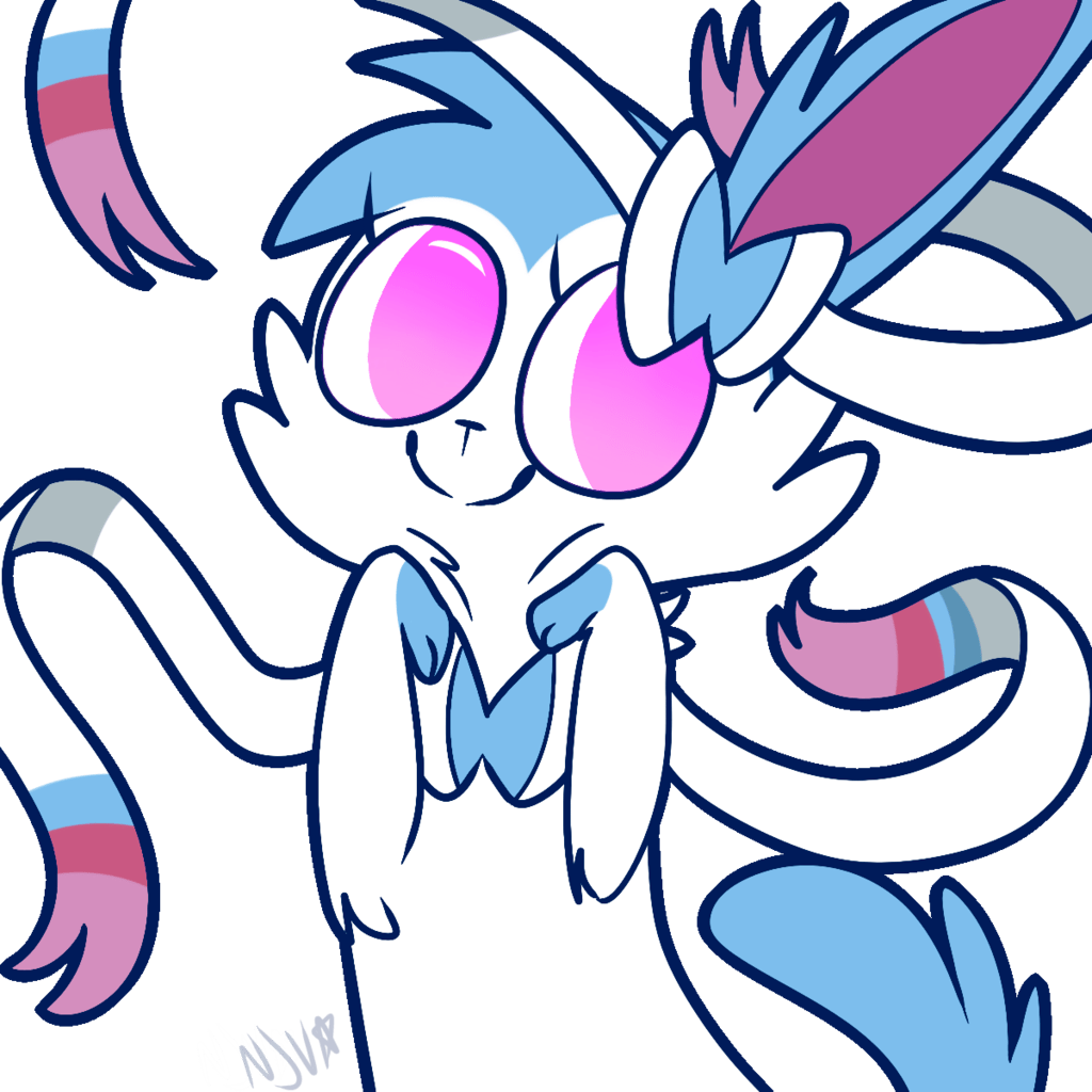 Pokemon X And Y Misty Flower White Line Art Black And - Shiny Sylveon Clipart (1024x1024), Png Download