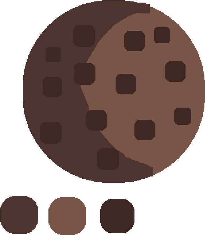 3 Color Chocolate Chip Cookie - Black Circle Clipart (1000x1000), Png Download
