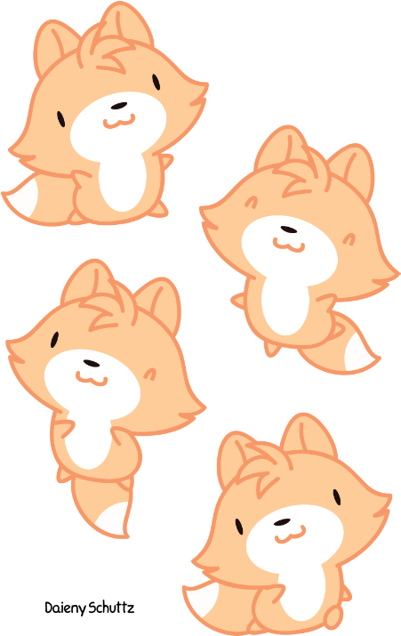 Fennec Fox Clipart Kawaii - Cartoon - Png Download (451x715), Png Download
